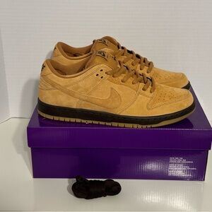 New Nike sb dunk low pro wheat suede gum sz 11